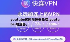 youtube官网加速器免费,youtubei加速器。